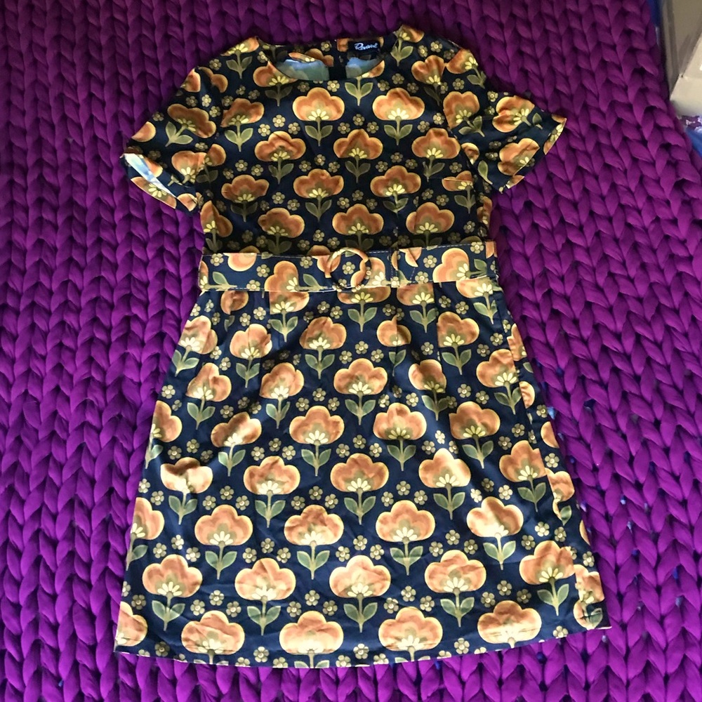 amazing Revival vintage style mod 60s 70s print dress (with pockets!)